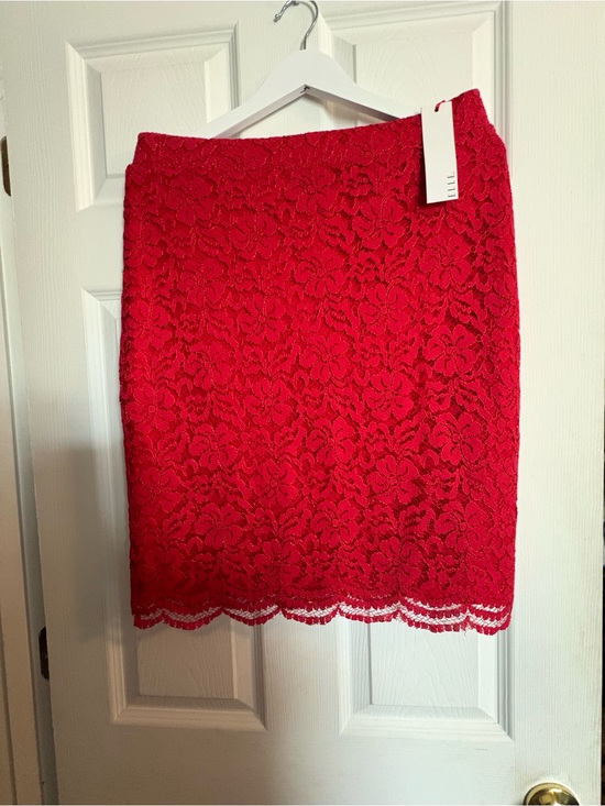 Elle Dresses & Skirts - Elle Vibrant Red Lace Pencil Skirt